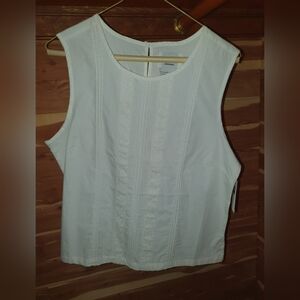 90s Vintage Solutions Original White Sleeveless Blouse